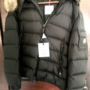 Moncler mens bomber winter coyote fur puffer jacket XL sz 5
